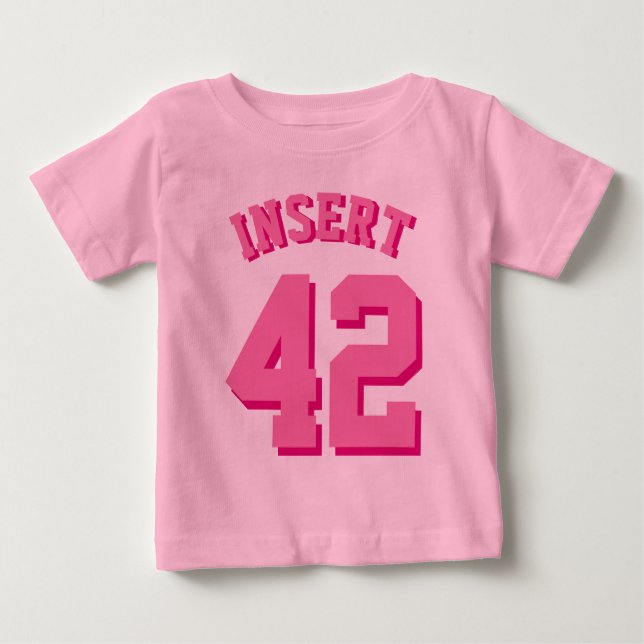 Rosa Småbarn | Idrottsedel Jersey T Shirt (Framsida)