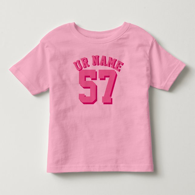Rosa Småbarn | Idrottsedel Jersey Tee Shirt (Framsida)