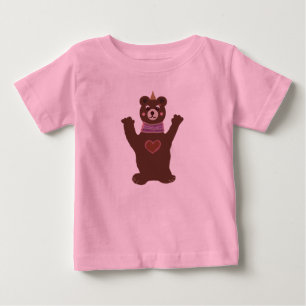 Rosa Småbarn Ruffle Tee med björn