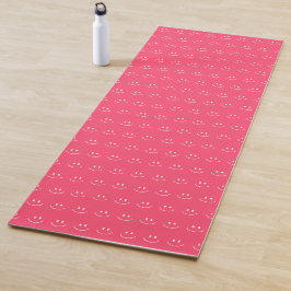 Rosa Smile Mönster Yoga Mat