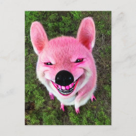 Rosa Smiling Hund Vykort