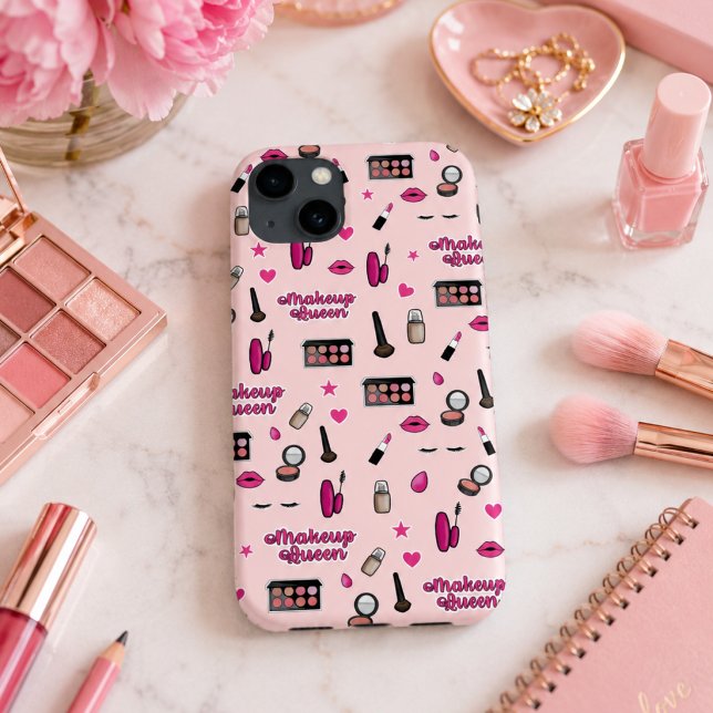 Rosa sminkmönster telefonfodral  (Skapare uppladdad)