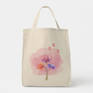 Rosa Smoke Blommigt Tote Bag with Butterflies - El Tygkasse