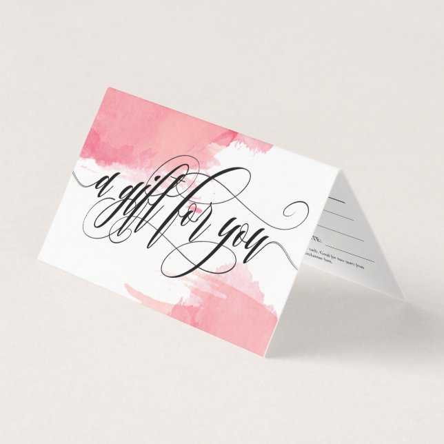 Rosa Smudges - ett gift för dig - giftcertifikat Kort (Framsida)