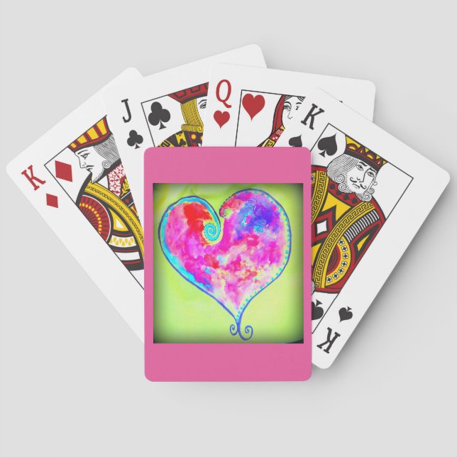 rosa, snabbt hjärta casinokort (Baksidan)