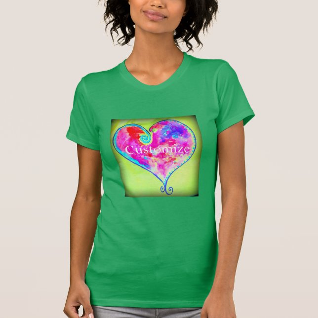 Rosa, snabbt hjärta t shirt (Framsida)
