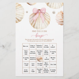 Rosa snäckskal baby shower hitta gäst bingo