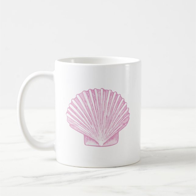Rosa snäckskal kust kaffemugg (Vänster)