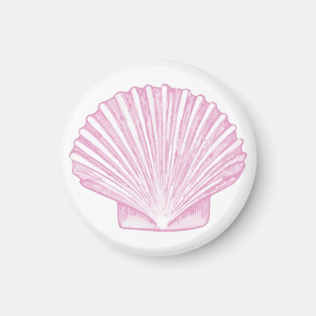Rosa snäckskal kust magnet (Framsidan)