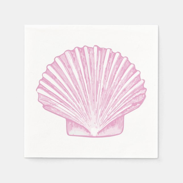 Rosa snäckskal kust pappersservett (Framsidan)