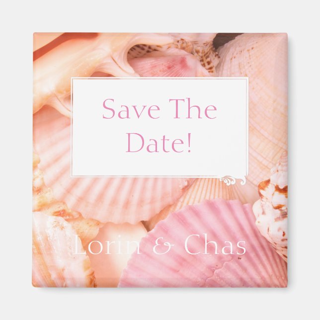 Rosa snäckskal magnet (Framsidan)