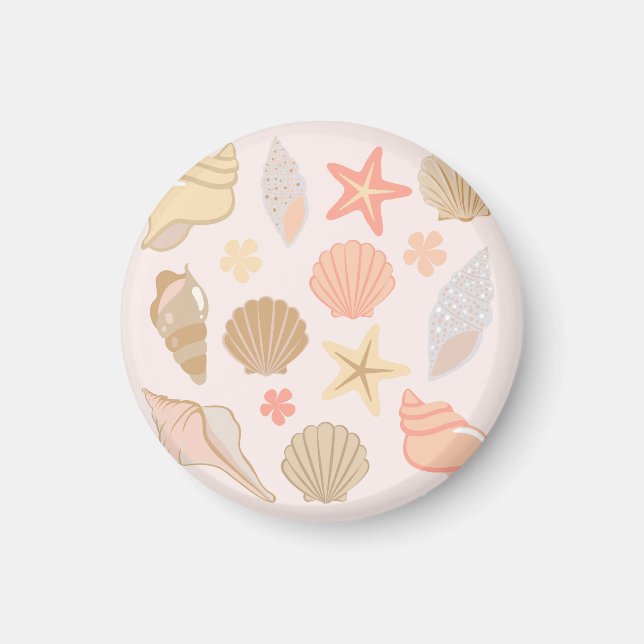 Rosa snäckskalsmönster magnet (Framsidan)