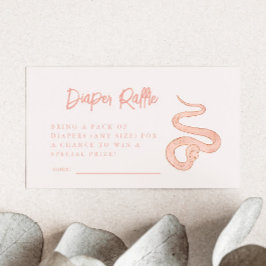 Rosa Snake Diaper Raffle Biljett Tilläggskort