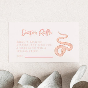 Rosa Snake Diaper Raffle Biljett Tilläggskort