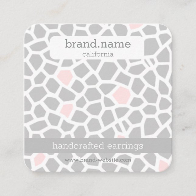 Rosa Snake Skin Handmade Jewelry Visning Holder Fyrkantigt Visitkort (Framsida)