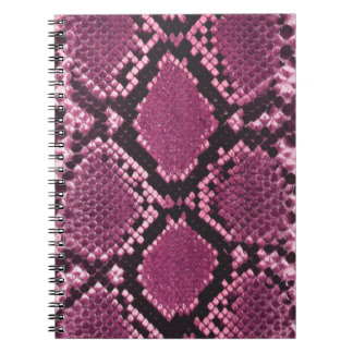 Rosa Snakeskin Mönster Anteckningsbok Med Spiral