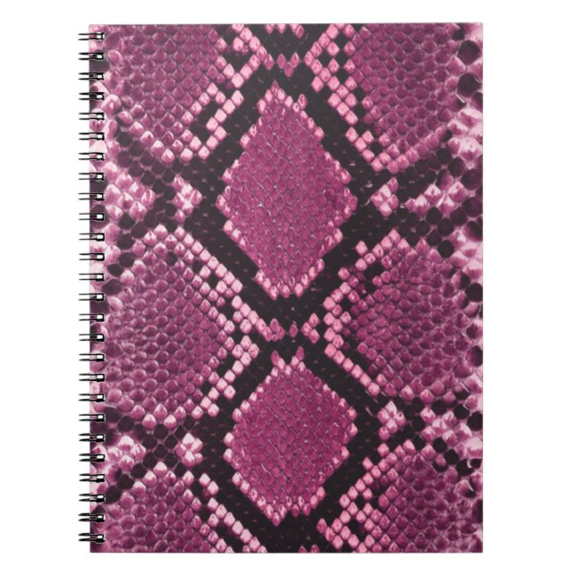 Rosa Snakeskin Mönster Anteckningsbok Med Spiral (Framsidan)
