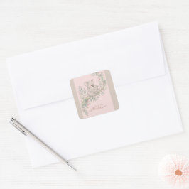 Rosa, snäll koalamamma och unge fyrkantigt klistermärke