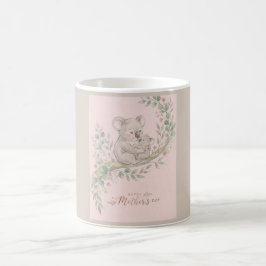 Rosa, snäll koalamamma och unge kaffemugg