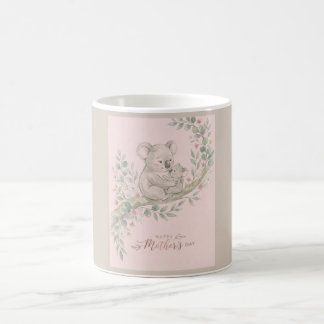 Rosa, snäll koalamamma och unge kaffemugg