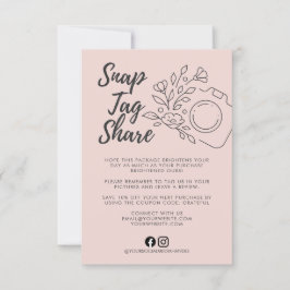 Rosa Snap Tag Share Småföretag Tackkort Tack Kort
