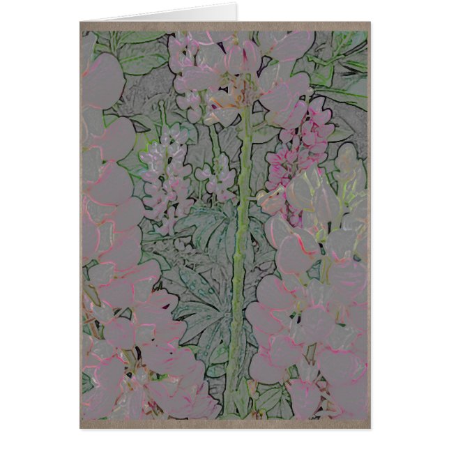 Rosa snapdragons hälsningskort (Framsidan)