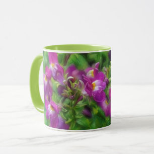 Rosa Snapdraon Flowers Garden Art Mugg Kopp