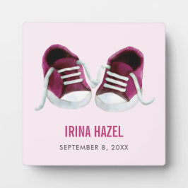Rosa Sneakers Baby Plaque, Baby Shoes Bild