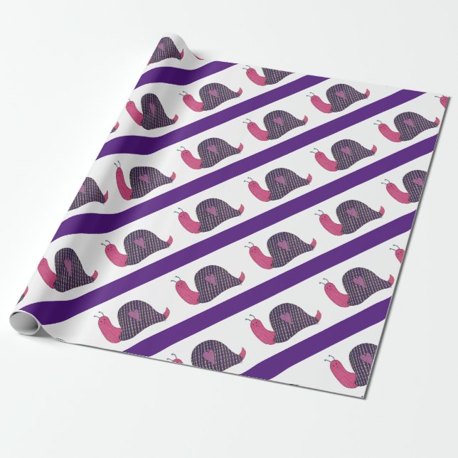 Rosa Snigel Wrapping Papper Presentpapper (Utrullad)
