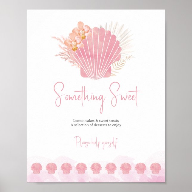 Rosa snigelskal Bebisens bröllop efterfest efterrä Poster (Framsidan)