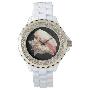 Rosa snigelskal damklocka armbandsur