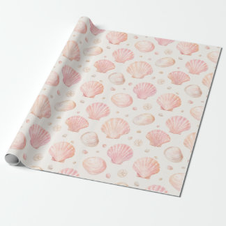 Rosa Snigelskal Vattenfärg Mönster Presentpapper