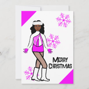 Rosa Snö Dancer Helgdag Card Julkort