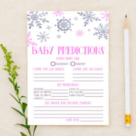 Rosa Snöflake Baby Shower PredicActivity Brevpapper