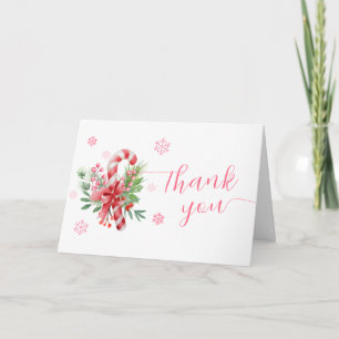 Rosa Snöflinga Festiv Godis Flicka Bebis Bjudning Tack Kort