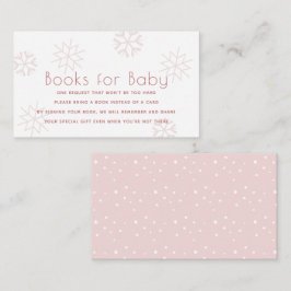Rosa Snöflingor Baby Shower Bokar för Baby Enclosu Tilläggskort