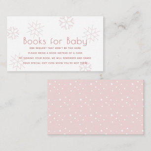 Rosa Snöflingor Baby Shower Bokar för Baby Enclosu Tilläggskort