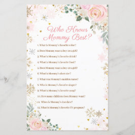Rosa snöflingor Blommig Vem Känner Mamma Bäst Spel