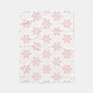 Rosa Snöflingor Fleece Blanket
