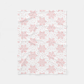 Rosa Snöflingor Fleece Blanket
