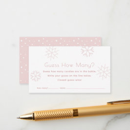 Rosa Snöflingor gissar hur många babyskor som spel Tilläggskort