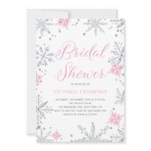 Rosa snöflingor Glitter Vinter Bröllopsdusch