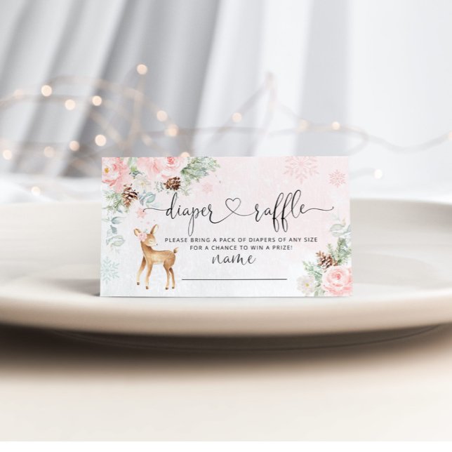  rosa snöflingor hjort, blöjraffel tilläggskort (Skapare uppladdad)