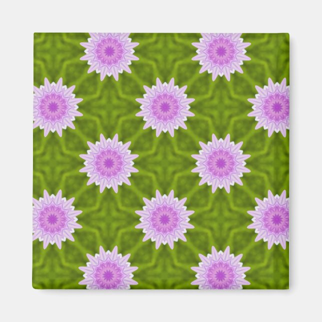 Rosa Snöflingor Magnet (Framsidan)