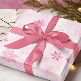 Rosa Snöflingor Winter Presentpapper