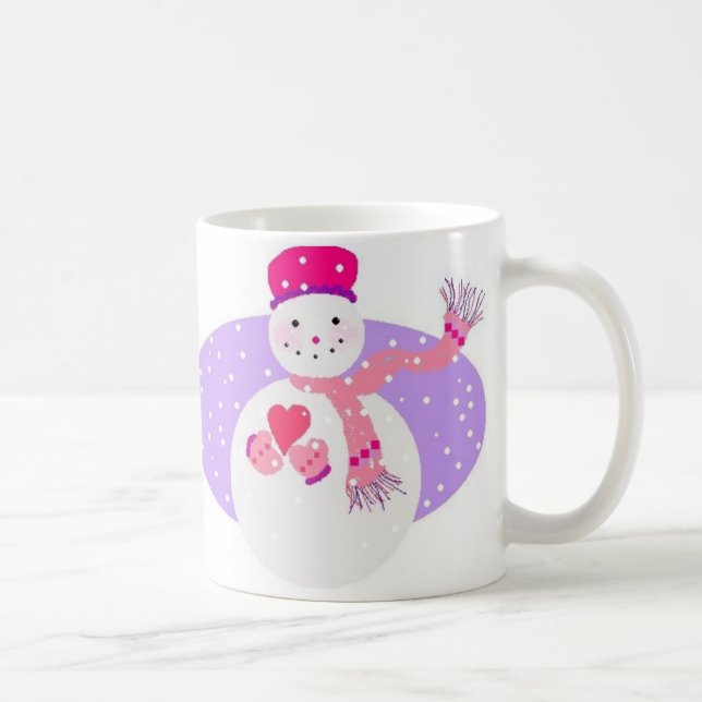Rosa snögal.-mugg kaffemugg (Höger)