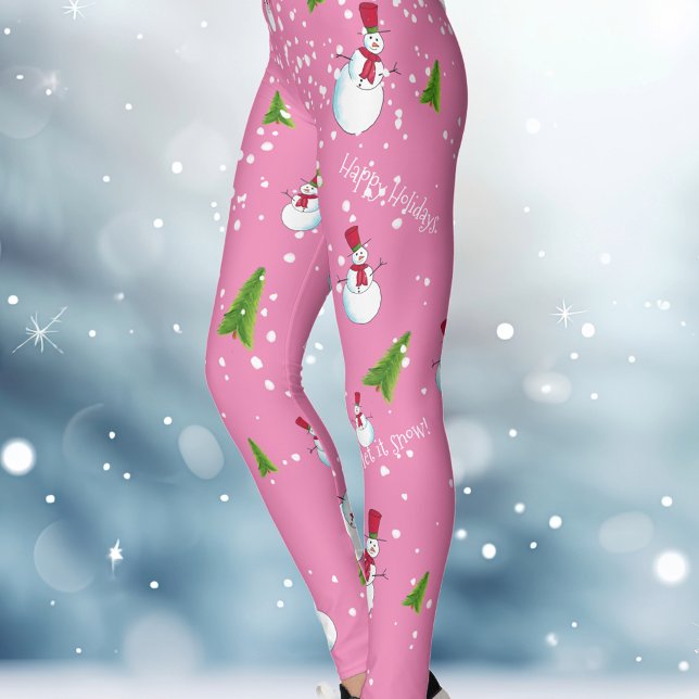 Rosa Snögubbe jul Leggings (Skapare uppladdad)