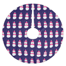 Rosa Snögubbe med Snö-flytgödsel Julgransmatta Borstad Polyester