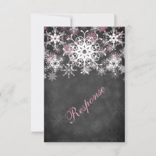 Rosa snöig skolplanschecksumma Bröllops-RSVP-kort Inbjudningar