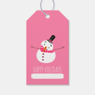 Rosa snömannen, God Jul Presentetikett